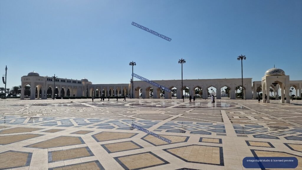 Qasr Al Watan Courtyard and Arched Colonnade, Abu Dhabi, UAE