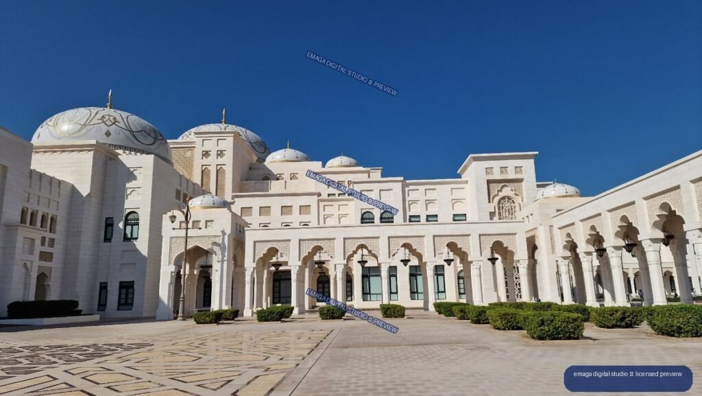 Qasr Al Watan Palace Facade in Abu Dhabi, United Arab Emirates