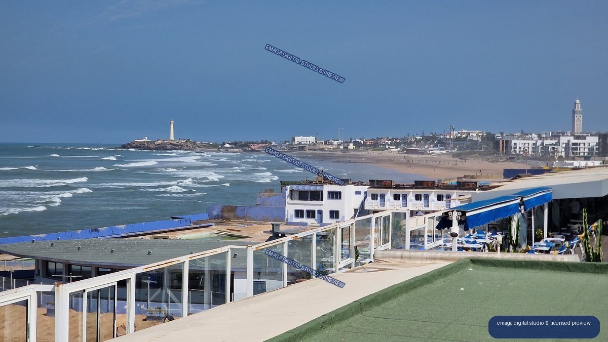 Coastal View of Casablanca, Morocco with Oceanfront Buildings