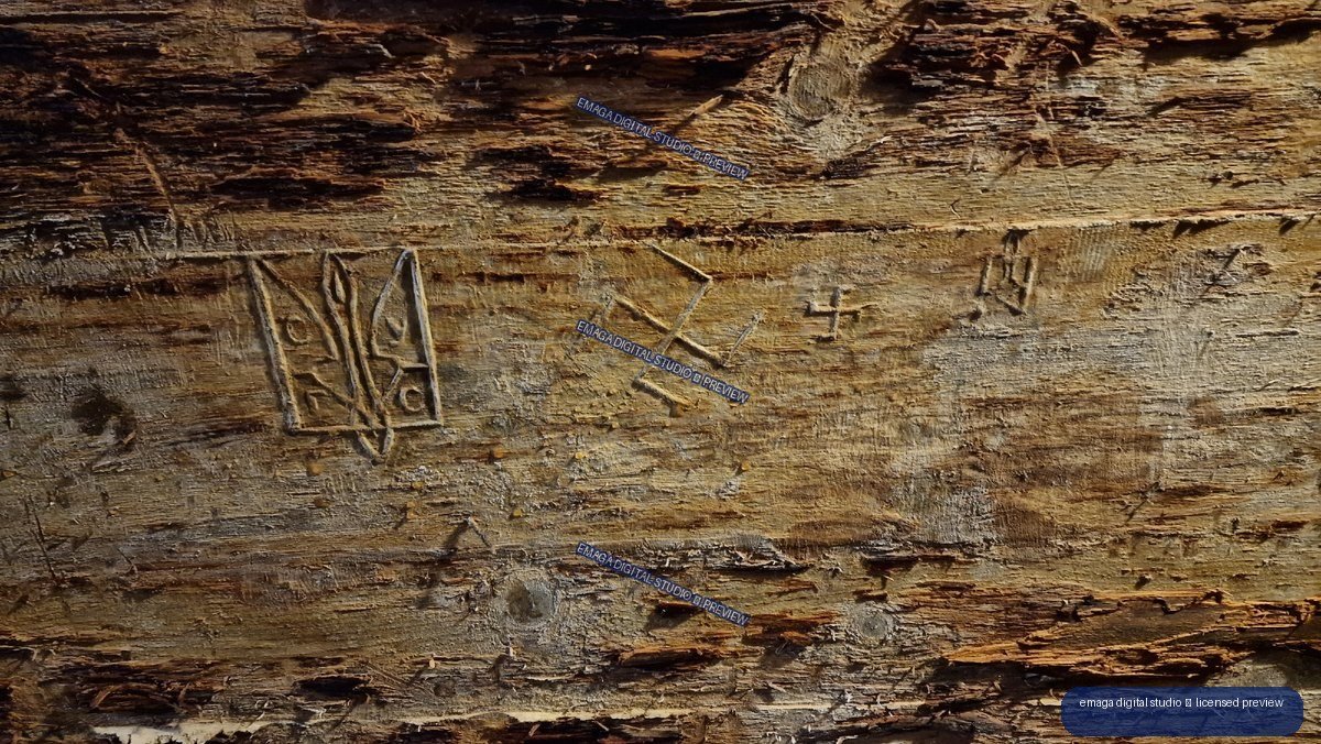 Carved Markings on Wood at Włodarz - Riese Complex, Poland — Owl Mountains