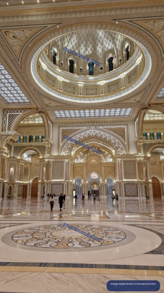 Ornate Interior Hall and Dome at Qasr Al Watan, Abu Dhabi