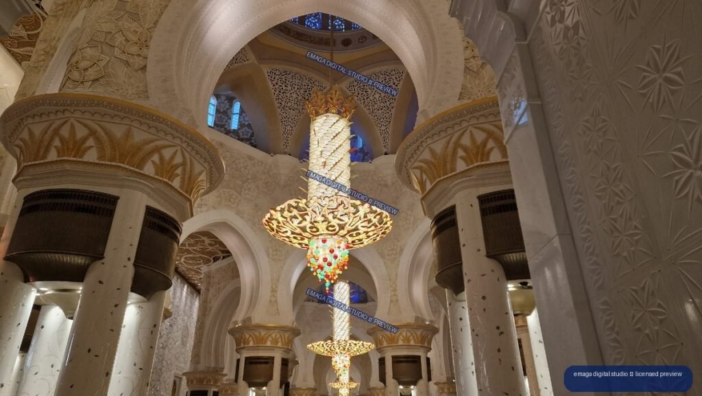 Ornate Interior of Sheikh Zayed Grand Mosque, Abu Dhabi