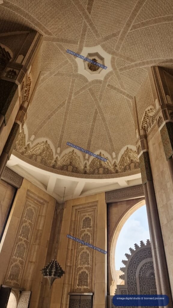 Ornate Moroccan Architectural Interior in Casablanca, Morocco