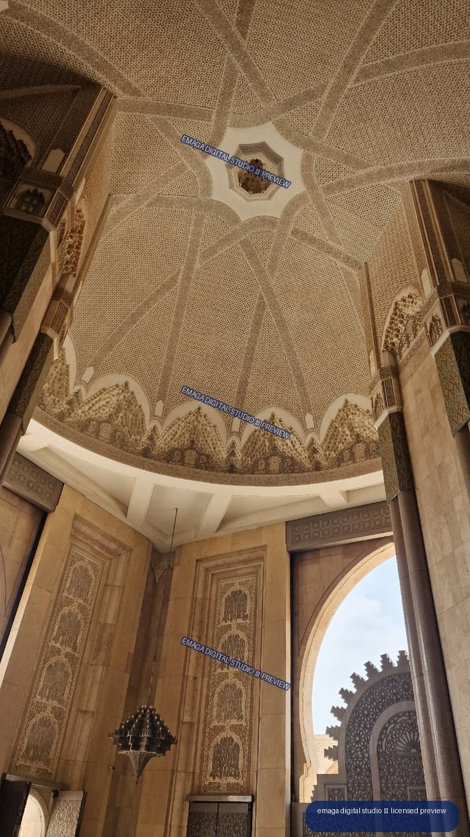 Ornate Moroccan Architectural Interior in Casablanca, Morocco