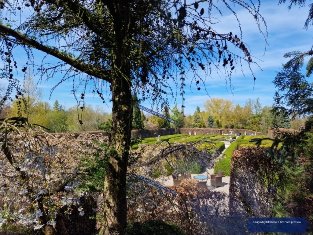Hortulus Gardens in Dobrzyca, Poland with Formal Garden View