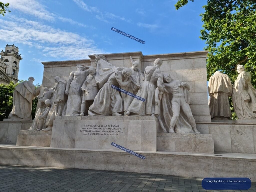 Sculptural Monument Near the Danube in Budapest, Hungary