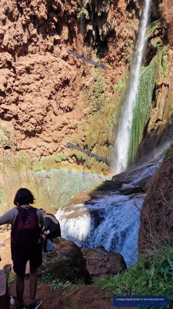Waterfall and Rainbow at Ouzoud Waterfalls, Morocco
