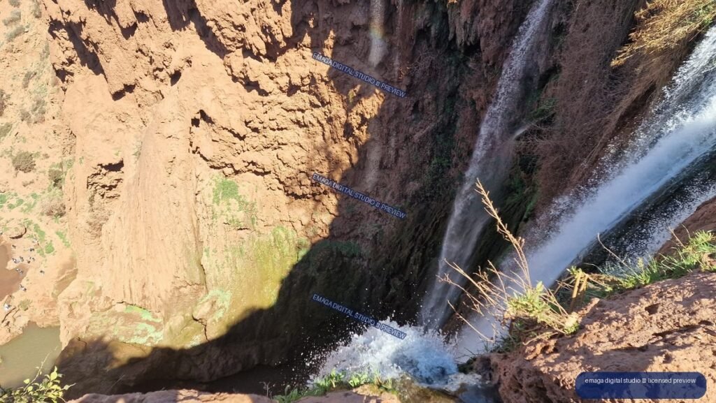 Waterfall and Rocky Gorge at Ouzoud Waterfalls, Morocco