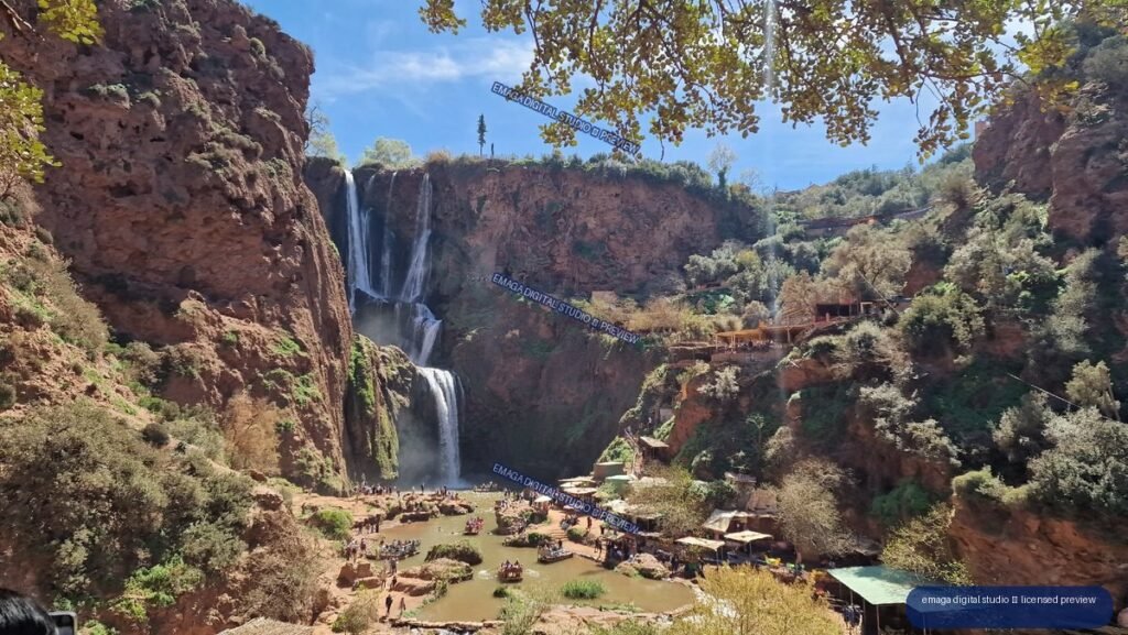 Ouzoud Waterfalls in Morocco with Multilevel Cascades and Gorge