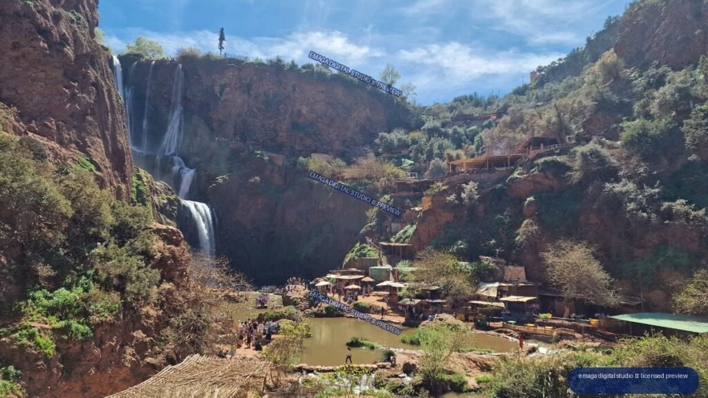 Ouzoud Waterfalls Morocco with Cascades and Red Rock Gorge
