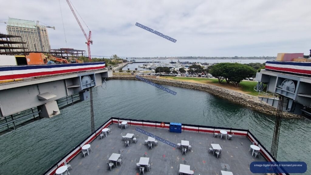 USS Midway Deck Overlooking San Diego Harbor, United States