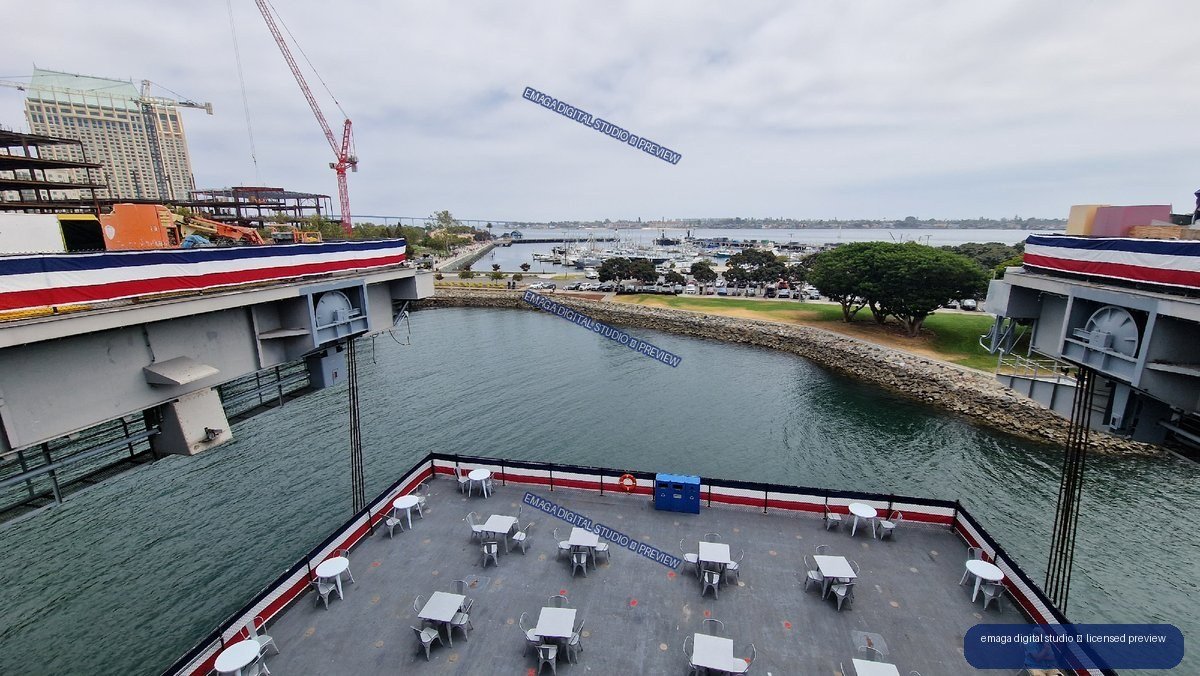 USS Midway Deck Overlooking San Diego Harbor, United States