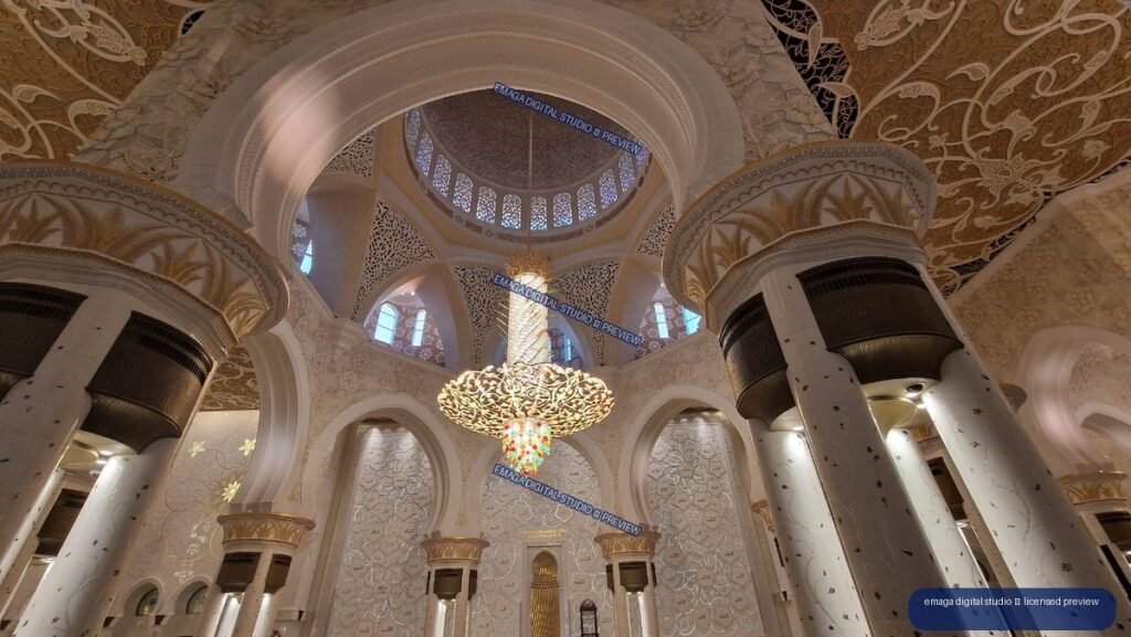 Ornate Interior of Sheikh Zayed Grand Mosque, Abu Dhabi, UAE