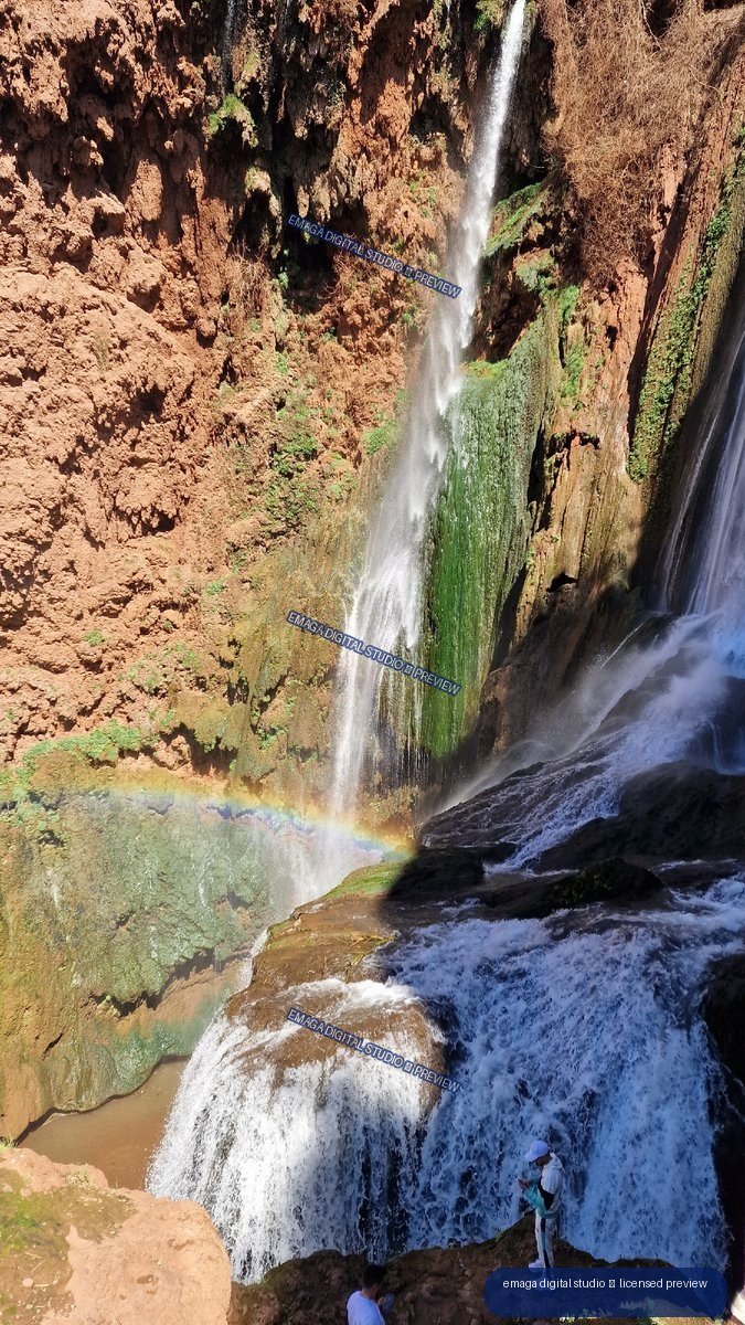 Waterfall and Rainbow at Ouzoud Waterfalls, Morocco