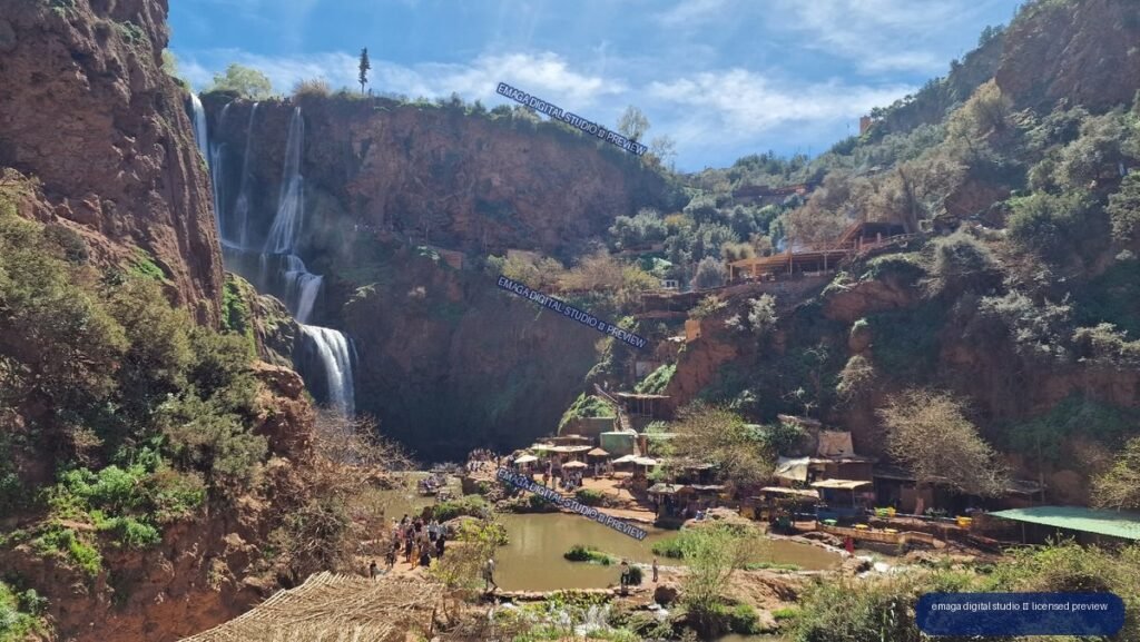 Ouzoud Waterfalls, Morocco with Cascades and Rocky Gorge