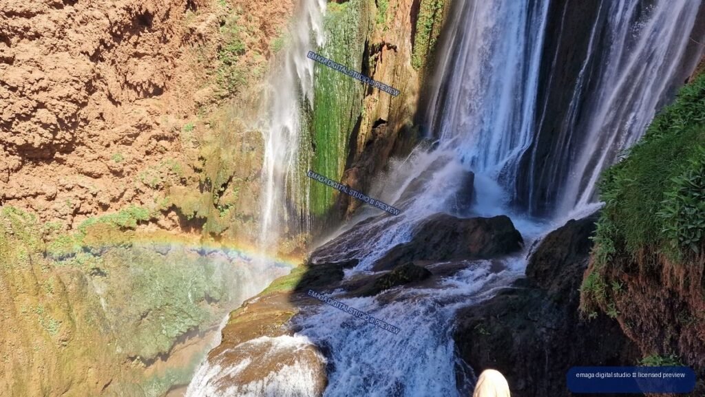 Waterfall and Rainbow at Ouzoud Waterfalls, Morocco