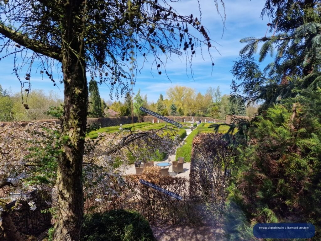 Hortulus Gardens in Dobrzyca, Poland with Formal Garden View