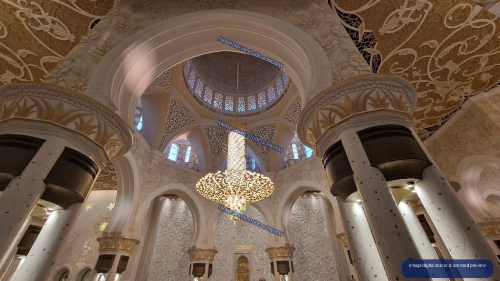 Ornate Interior of Sheikh Zayed Grand Mosque, Abu Dhabi, UAE