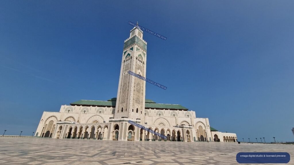 Exterior of a Large Mosque in Casablanca, Morocco