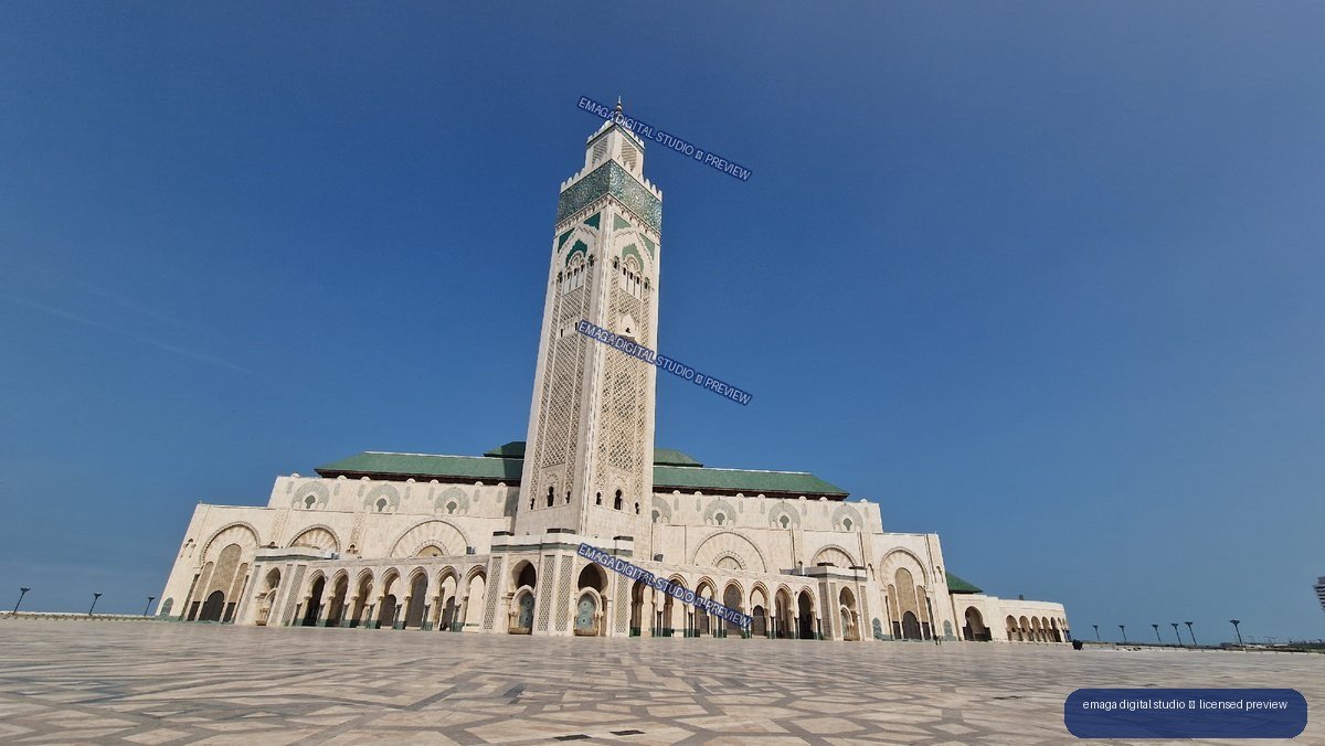 Exterior of a Large Mosque in Casablanca, Morocco