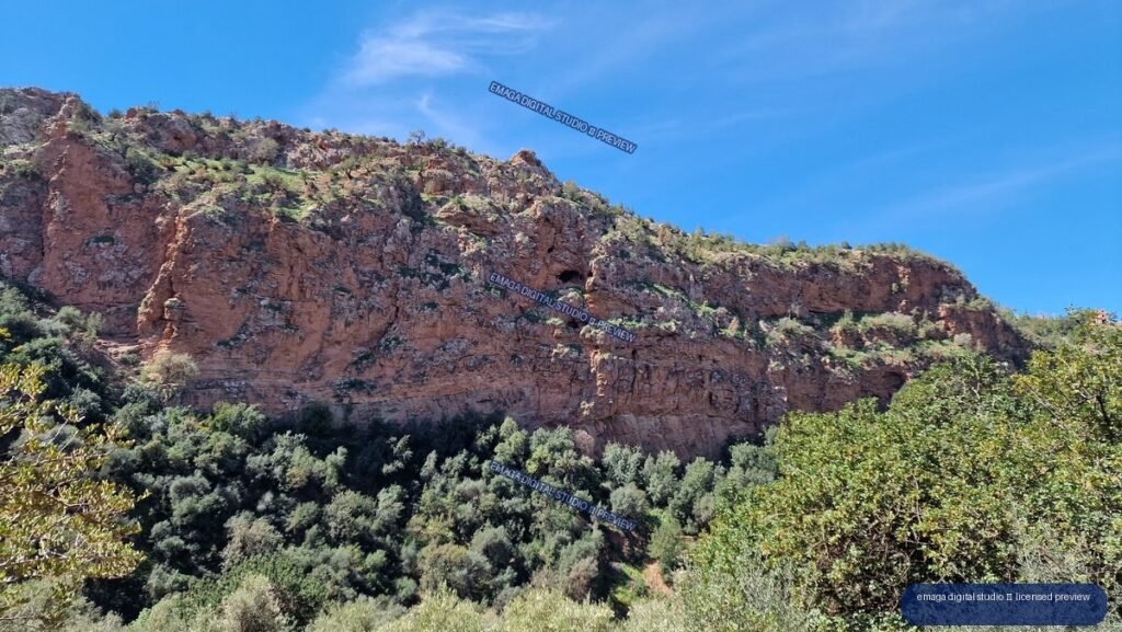 Rocky Canyon Landscape at Ouzoud Waterfalls, Morocco