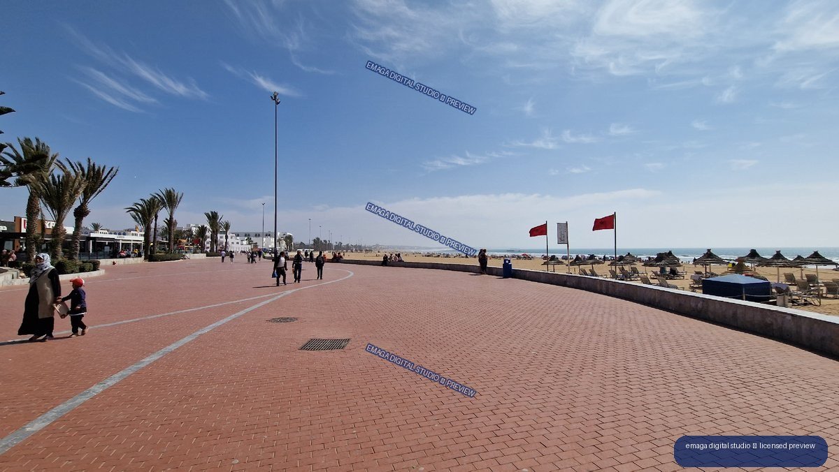 Agadir Morocco Seafront Promenade and Sandy Beach