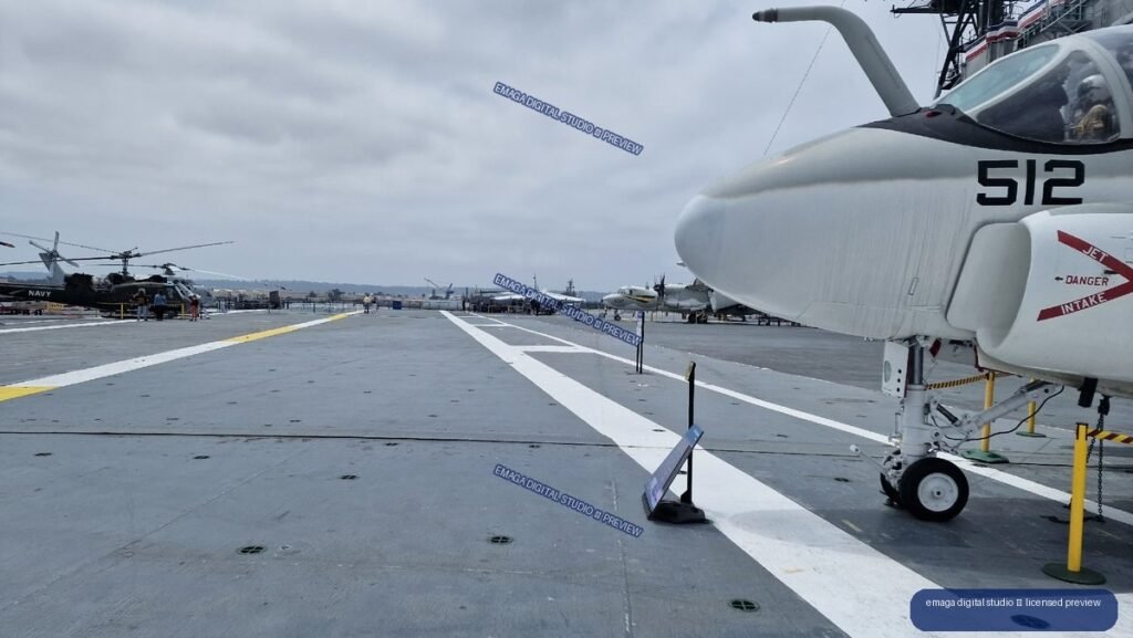 Aircraft on the Flight Deck of USS Midway in San Diego