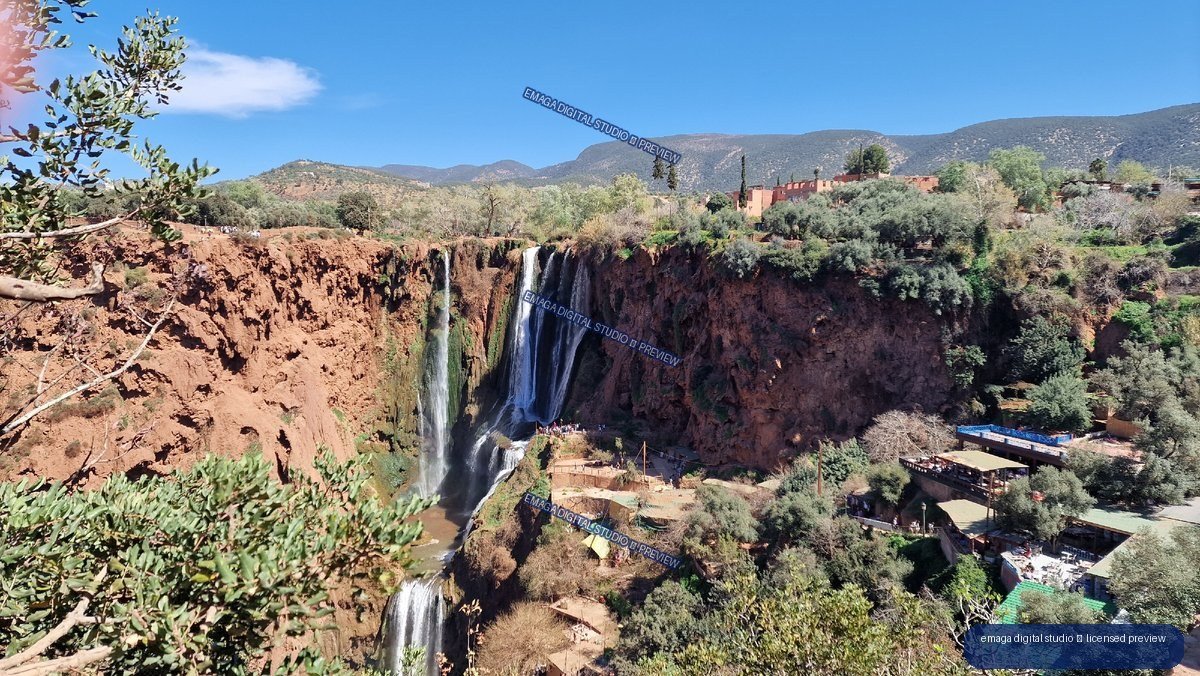 Panoramic View of Ouzoud Waterfalls, Morocco