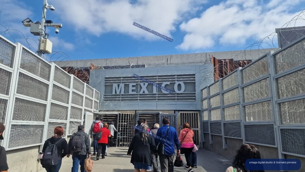 Secure Mexico Border Facility Entrance in Tijuana, Mexico