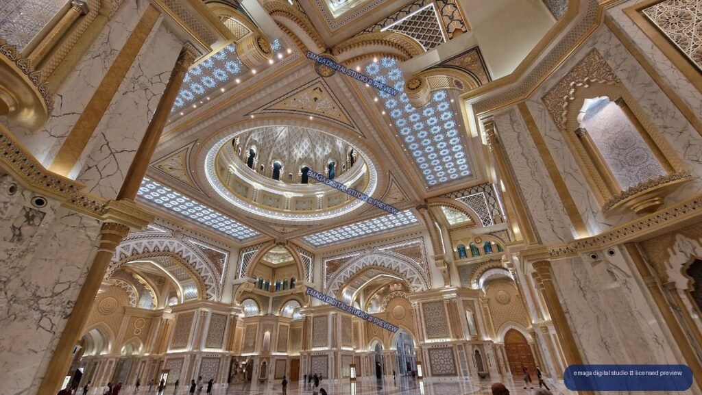 Ornate Interior of Qasr Al Watan in Abu Dhabi, UAE