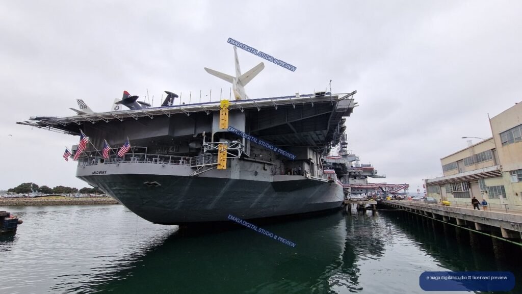 USS Midway Aircraft Carrier at the Waterfront in San Diego, USA