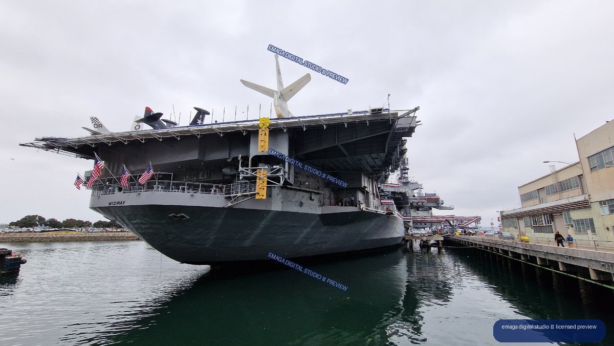 USS Midway Aircraft Carrier at the Waterfront in San Diego, USA