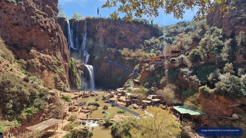 Ouzoud Waterfalls, Morocco with Cascading Falls and Canyon
