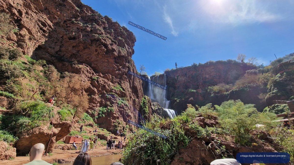 Ouzoud Waterfalls, Morocco, Cascading Through Red Rock Cliffs