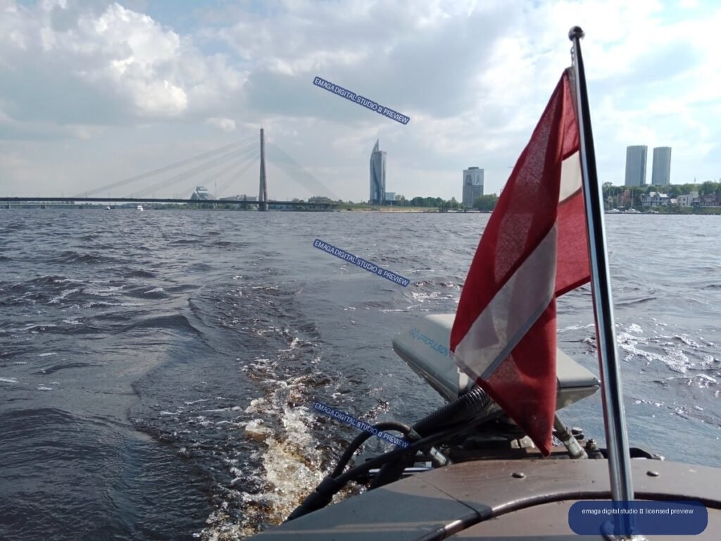 Boat Ride on the Daugava River in Riga, Latvia