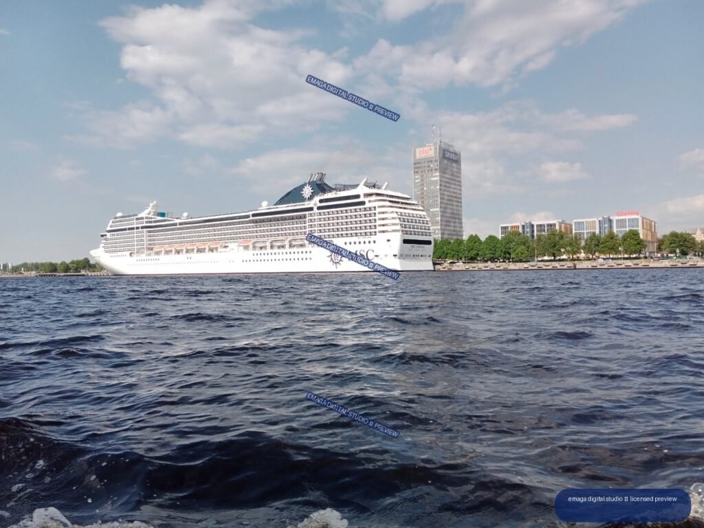 MSC Cruise Ship on the Waterfront in Riga, Latvia