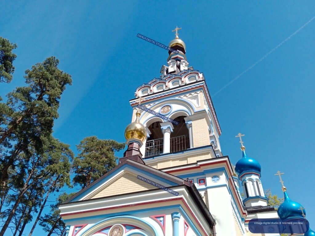 Ornate Orthodox-style church tower in Jurmala, Latvia
