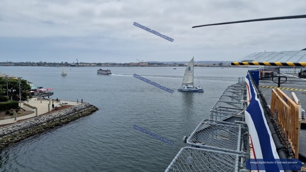 Harbor view from USS Midway in San Diego, United States