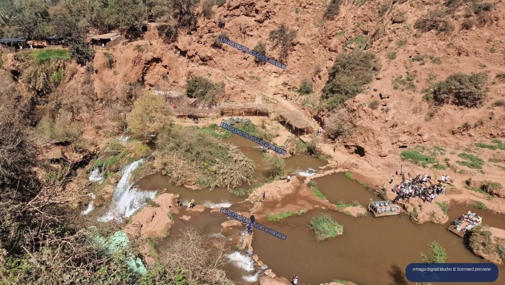 Ouzoud Waterfalls, Morocco, Rocky Canyon and Cascading Pools