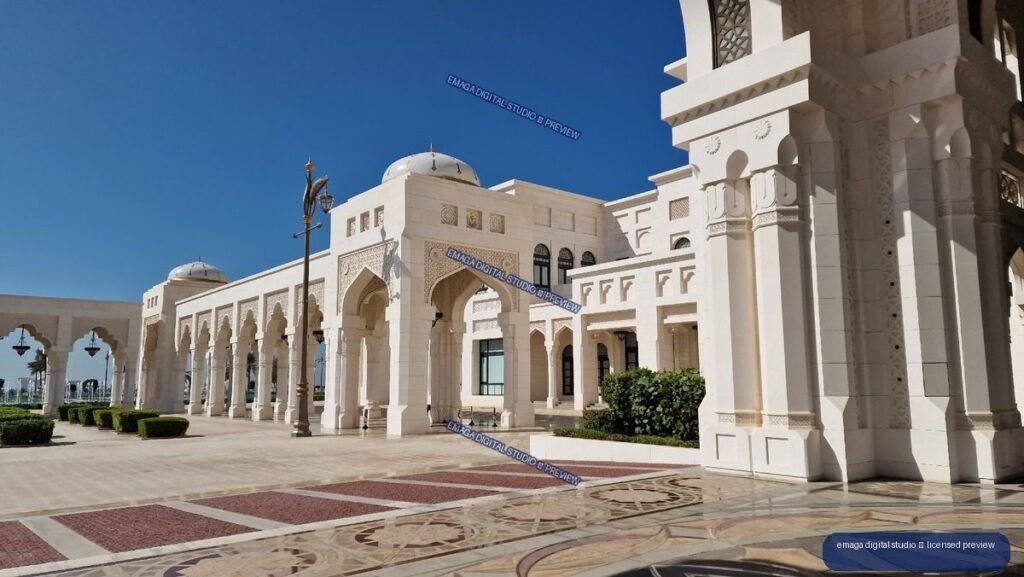 Qasr Al Watan exterior courtyard in Abu Dhabi, UAE