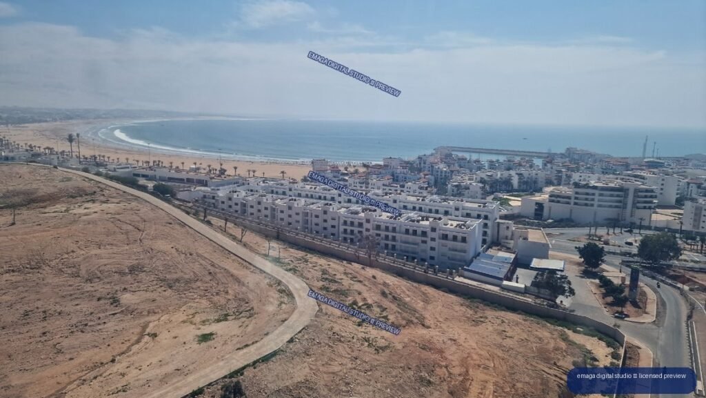 Coastal City and Beach Panorama in Agadir, Morocco