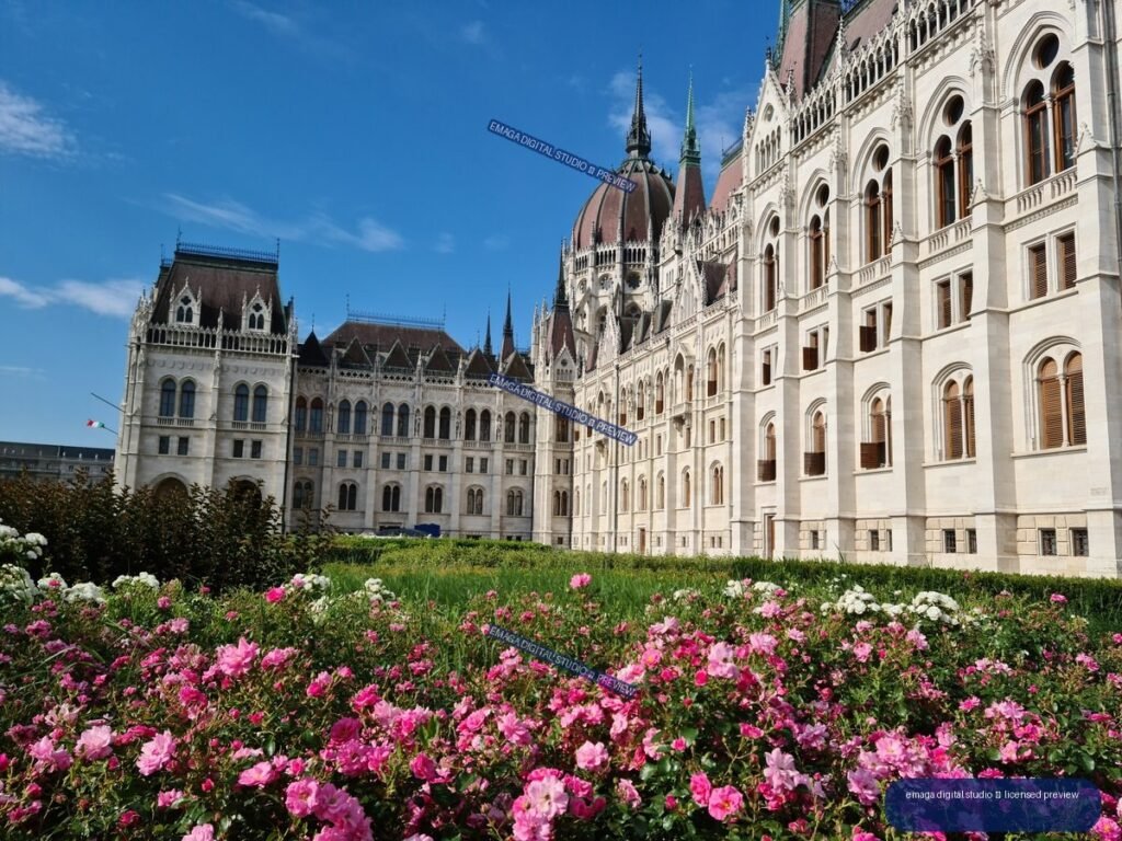 Hungarian Parliament by the Danube in Budapest, Hungary
