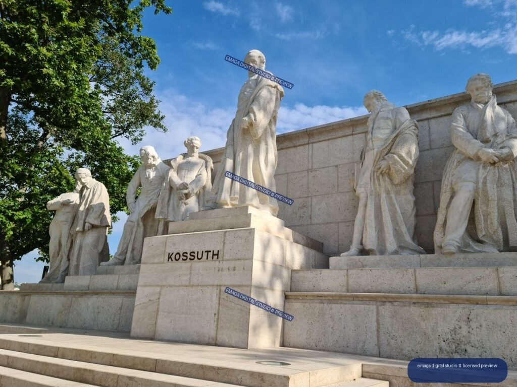 Kossuth Monument Sculptures by the Danube in Budapest, Hungary