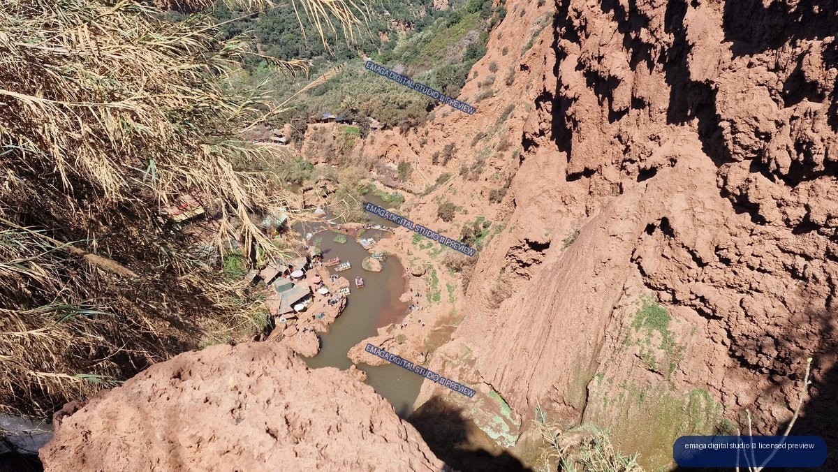 Canyon and River View at Ouzoud Waterfalls, Morocco